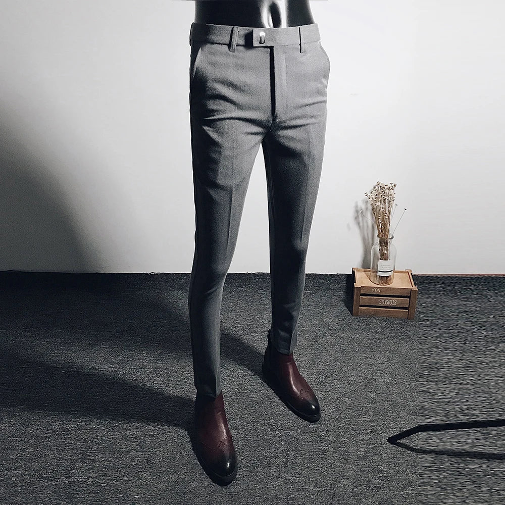 Men's Slim Fit Dress Pants – Stretch Formal Trousers