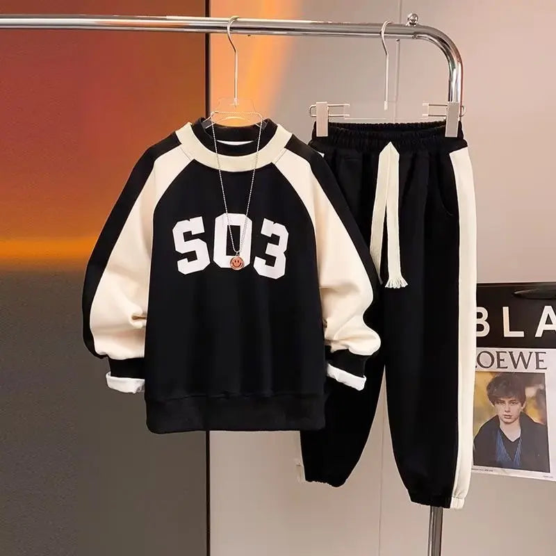 Baby Boy Girl Clothing Sets Children Pullover Sweatshirts + Cotton Sports Pants 2pc Kids Clothes Boy New Suit