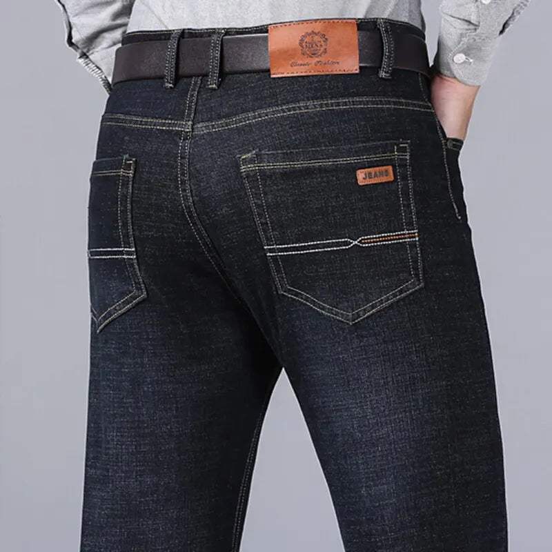 Men's Classic Slim Straight Jeans – Soft Stretch Denim