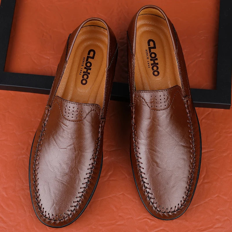CLOHOO Men's Business Casual Leather Loafers