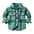 Kids' Korean Plaid Double-Breasted Cardigan Coat – Trendy Unisex Short Jacket for Boys & Girls