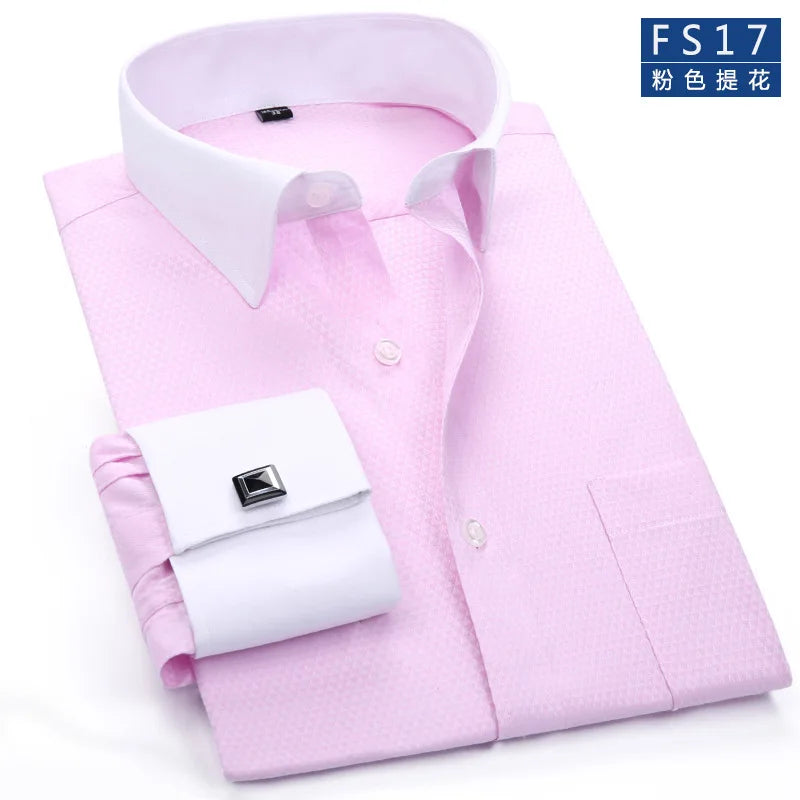 Men's French Cuff Formal Shirt — Wedding & Business Wear