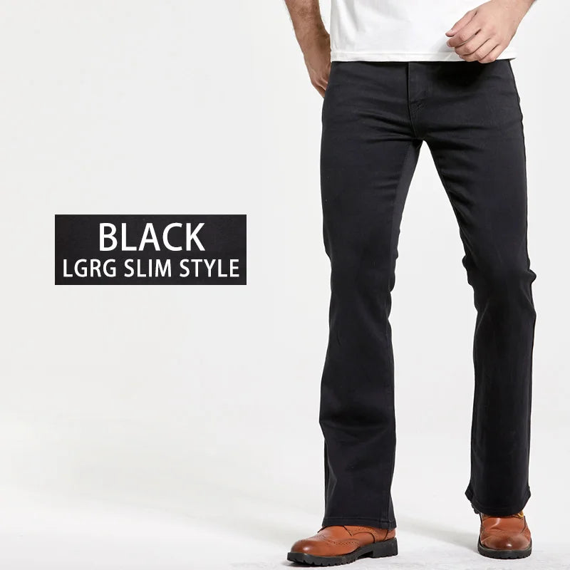 Men's Bootcut Stretch Jeans – Slim Fit Flared Denim