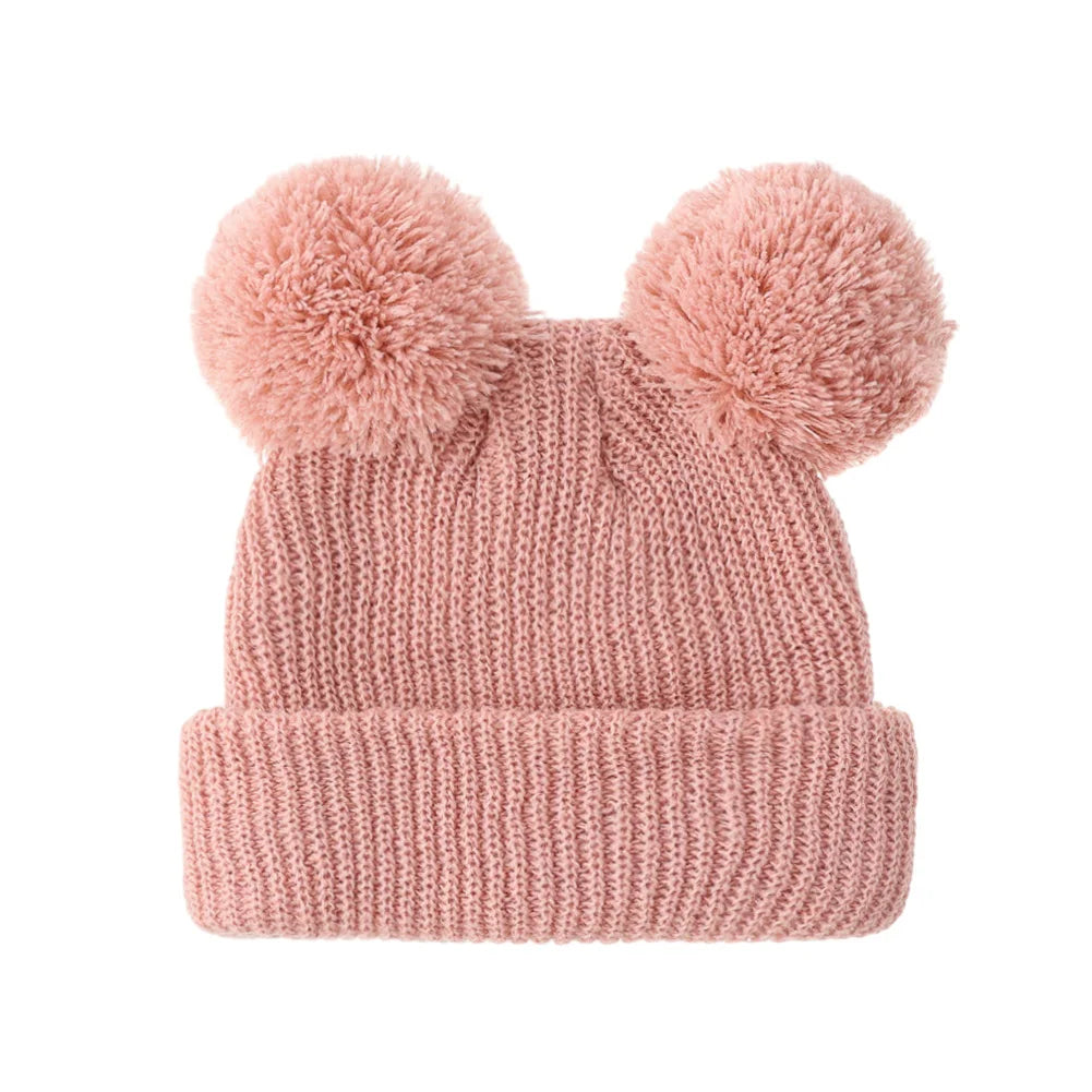 Newborn Knitted Pom Pom Hat | Baby Turban Bonnet 0-12M