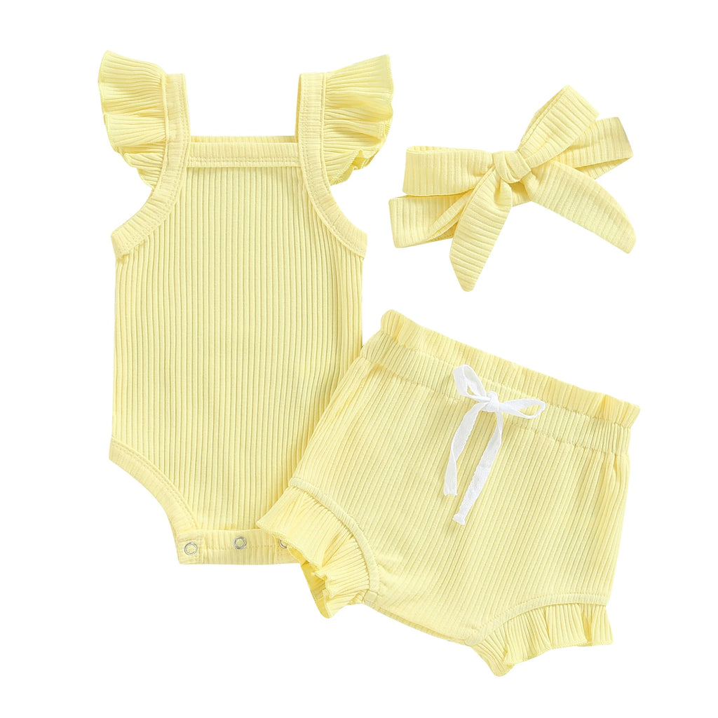 Baby Girl 2-Piece Set — Square Neck Top & Shorts