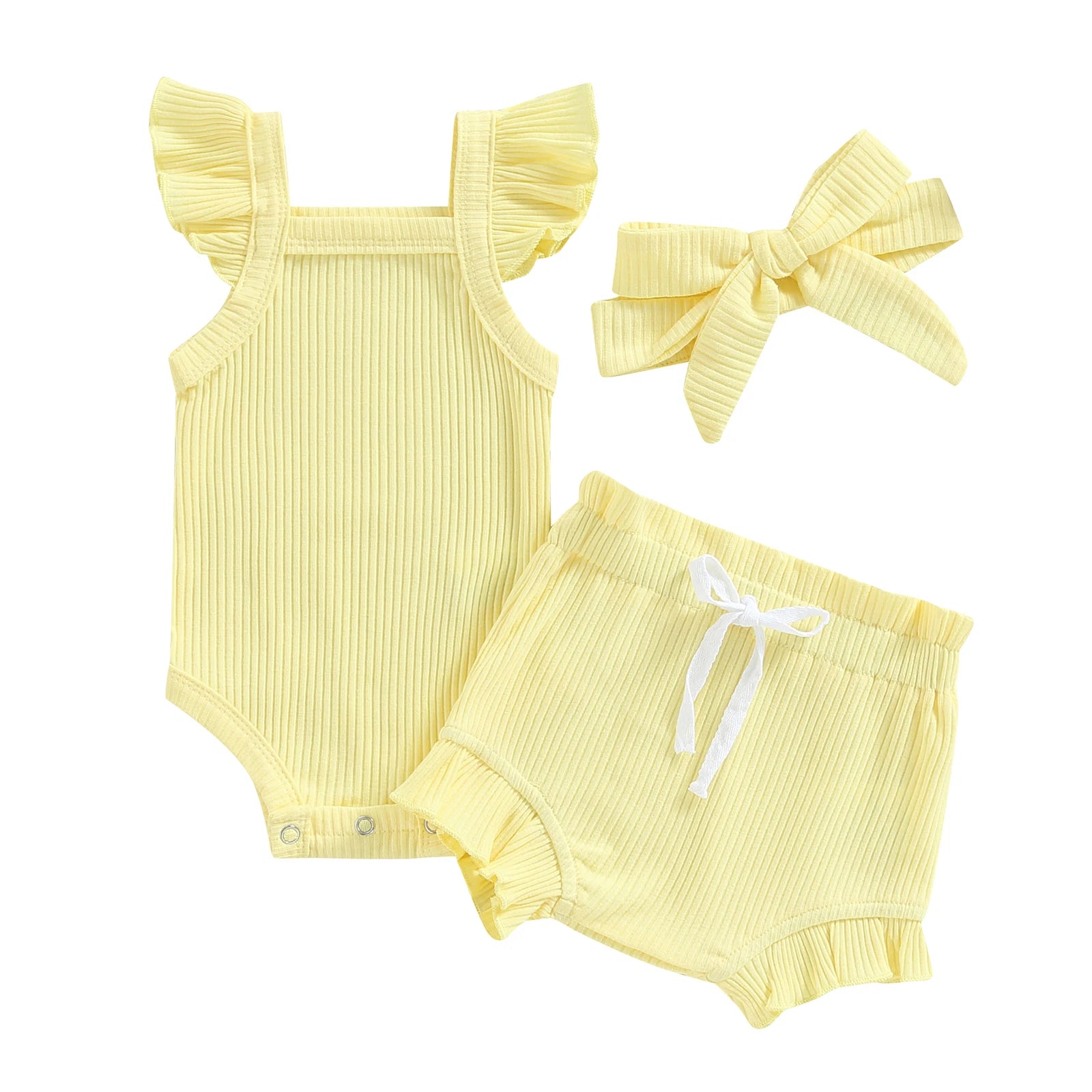 Baby Girl 2-Piece Set — Square Neck Top & Shorts