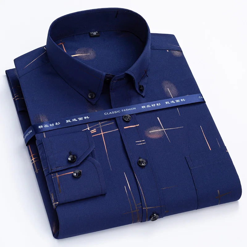 Men's Slim Fit Plaid Dress Shirt | Non-Iron Business Casual