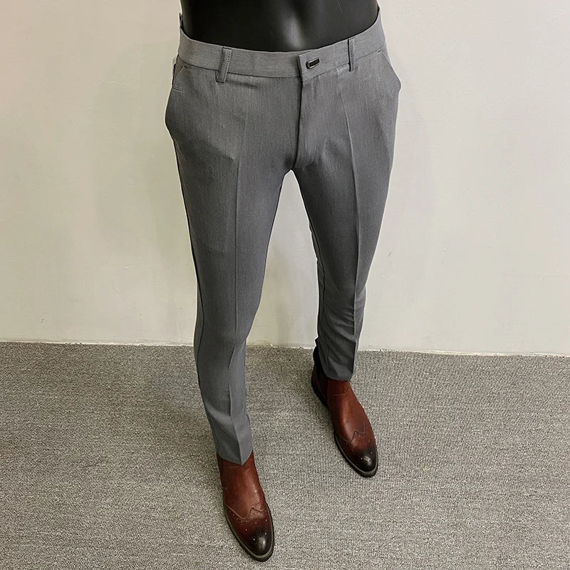 Men's Slim Fit Dress Pants – Stretch Formal Trousers