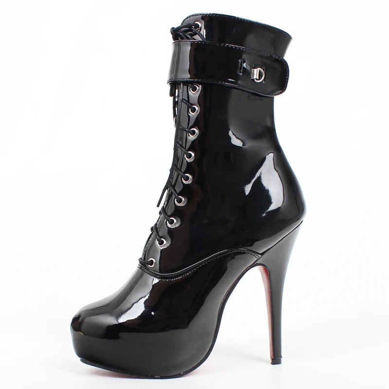 Lace-Up Platform Ankle Boots