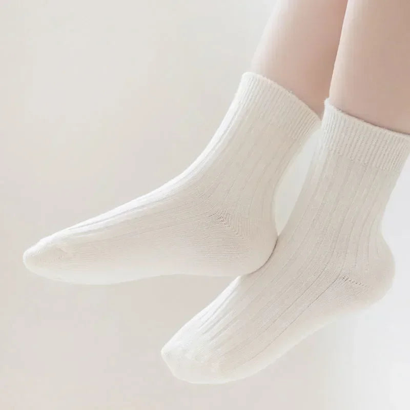 Kids Cotton Socks 5-Pack – Breathable Cartoon Crew Socks (Ages 1–12)