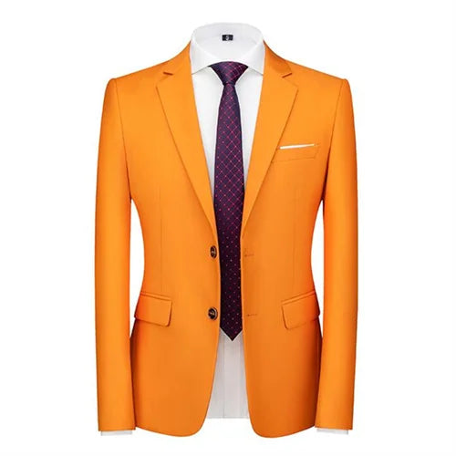New Male Solid Colour Formal Suit Jacket 21 Colours Available Men Wedding Prom Party Tuxedo Blazer Slim Fit Coats