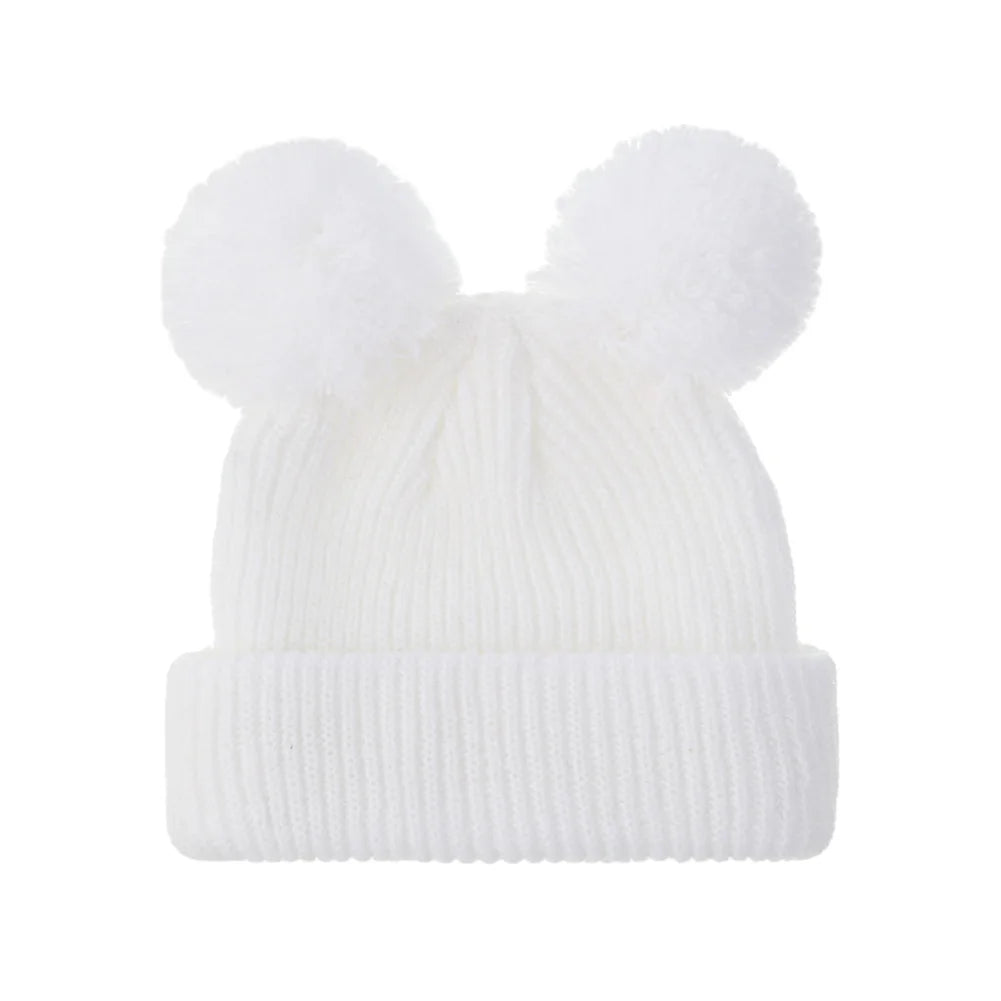 Newborn Knitted Pom Pom Hat | Baby Turban Bonnet 0-12M