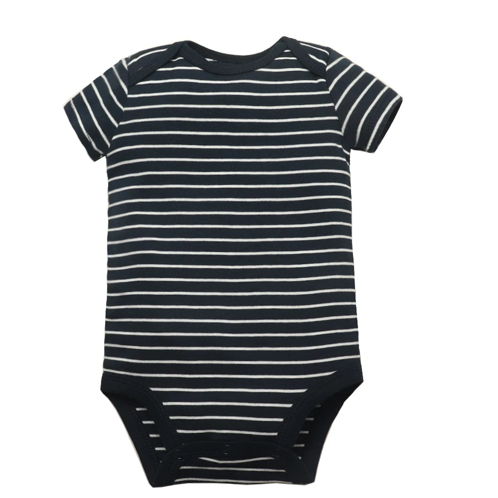 Baby Cotton Cartoon Romper – Short Sleeve Jumpsuit (0–24M)