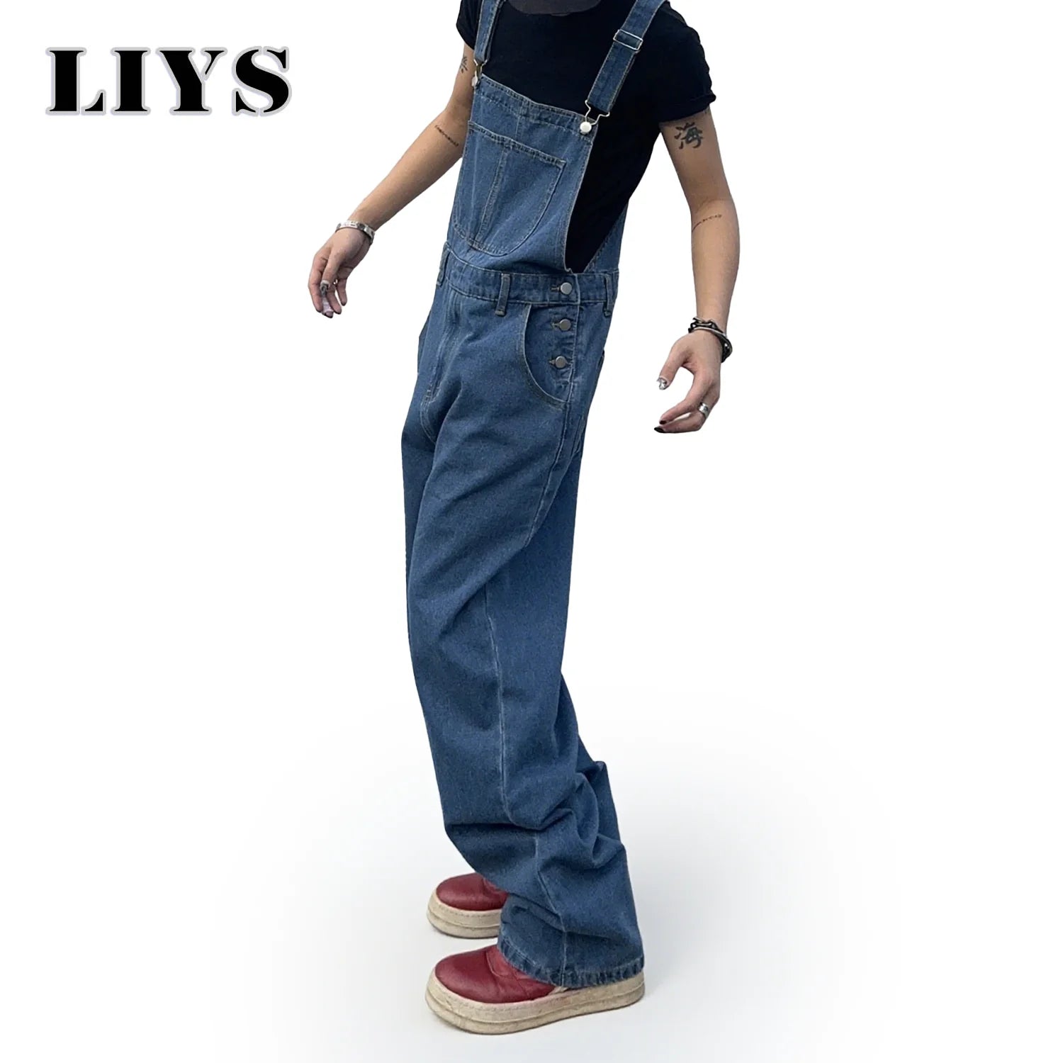 Men's Denim Overall Jumpsuit – Baggy Loose Fit Streetwear Bib Pants