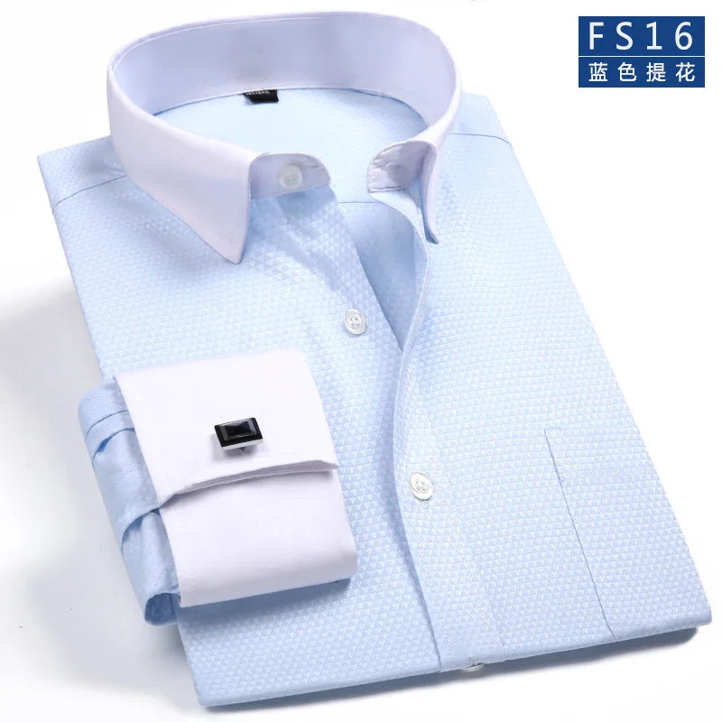 Men's French Cuff Formal Shirt — Wedding & Business Wear