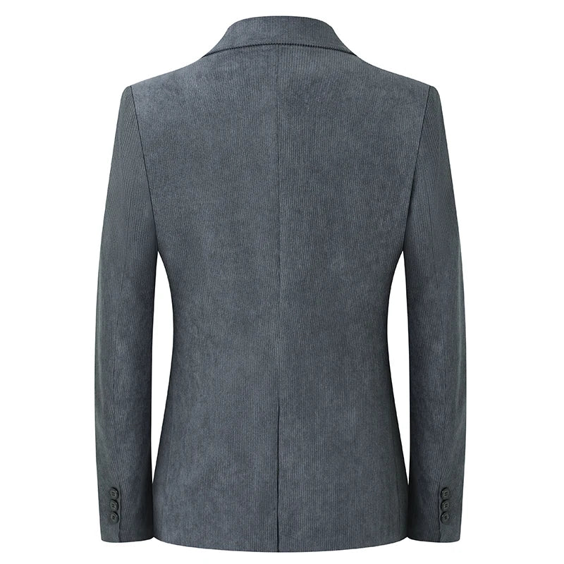 Blazer Hombre High-quality Men's Fashionable Corduroy Jacket Business Casual Social Banquet Formal Suit Jacket Plus Size Blaze