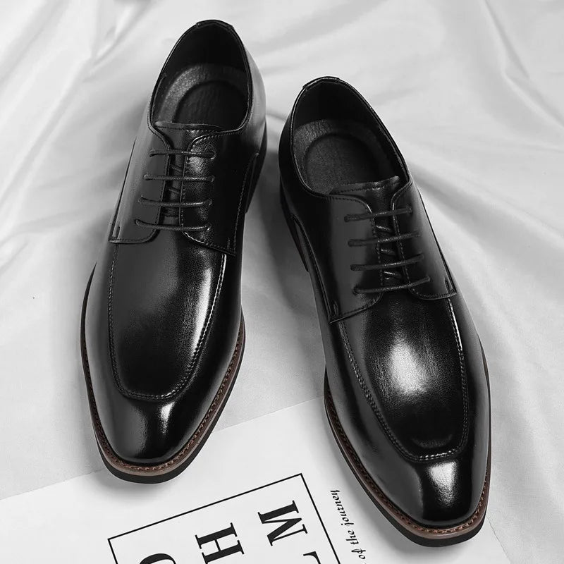 Men's Genuine Leather Oxford Shoes — Lace-Up Dress Shoes