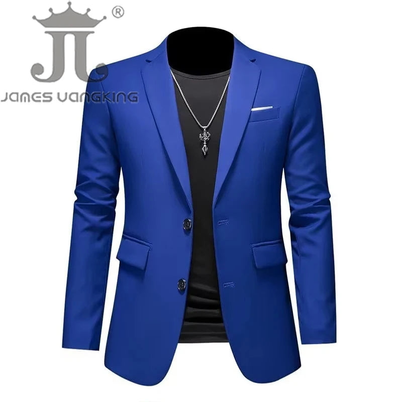 Boutique Fashion Solid Color High-end Brand Casual Business Men's Blazer Groom Wedding Gown Blazers for Men Suit Tops Jacke Coat