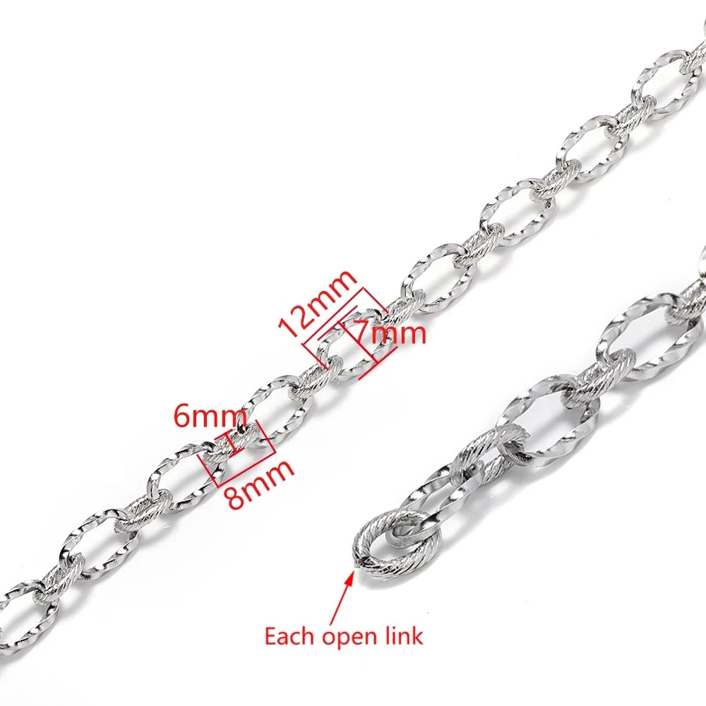 1m Stainless Steel Rolo Cable Chain | DIY Necklace & Bracelet Making