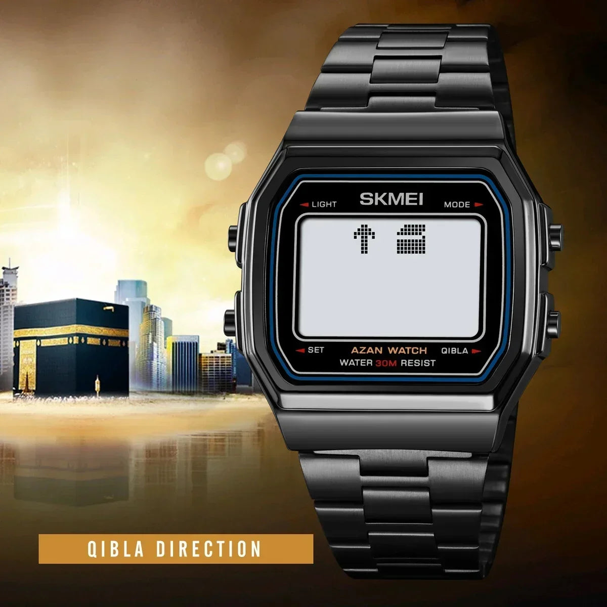 SKMEI 2113 Men's Islamic Prayer Digital Watch | Azan, Qibla, Hijri Calendar