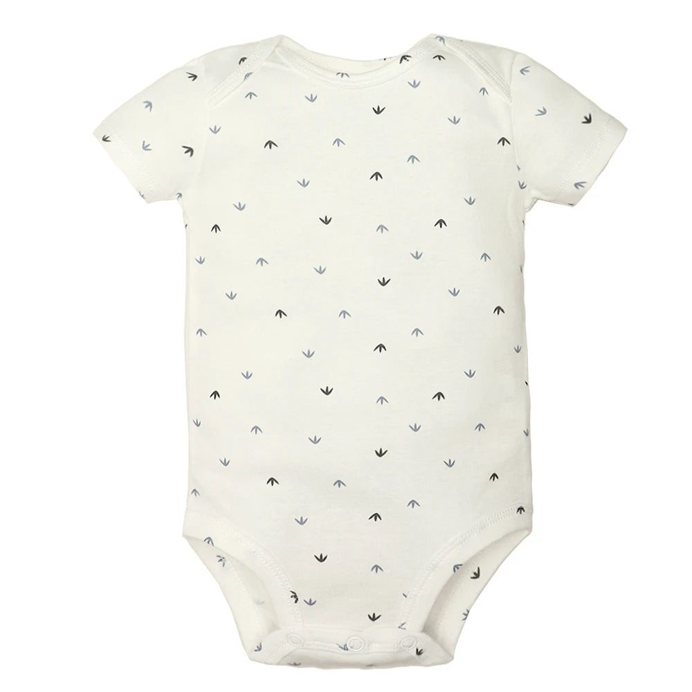 Baby Cotton Cartoon Romper – Short Sleeve Jumpsuit (0–24M)
