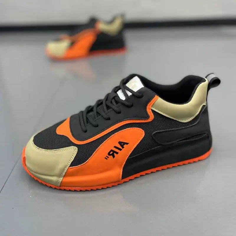 Chunky Sneakers Men Cover Bottom Board Shoes Fashion Casual Microfiber Leather Upper Increased Internal Platform Running Shoes