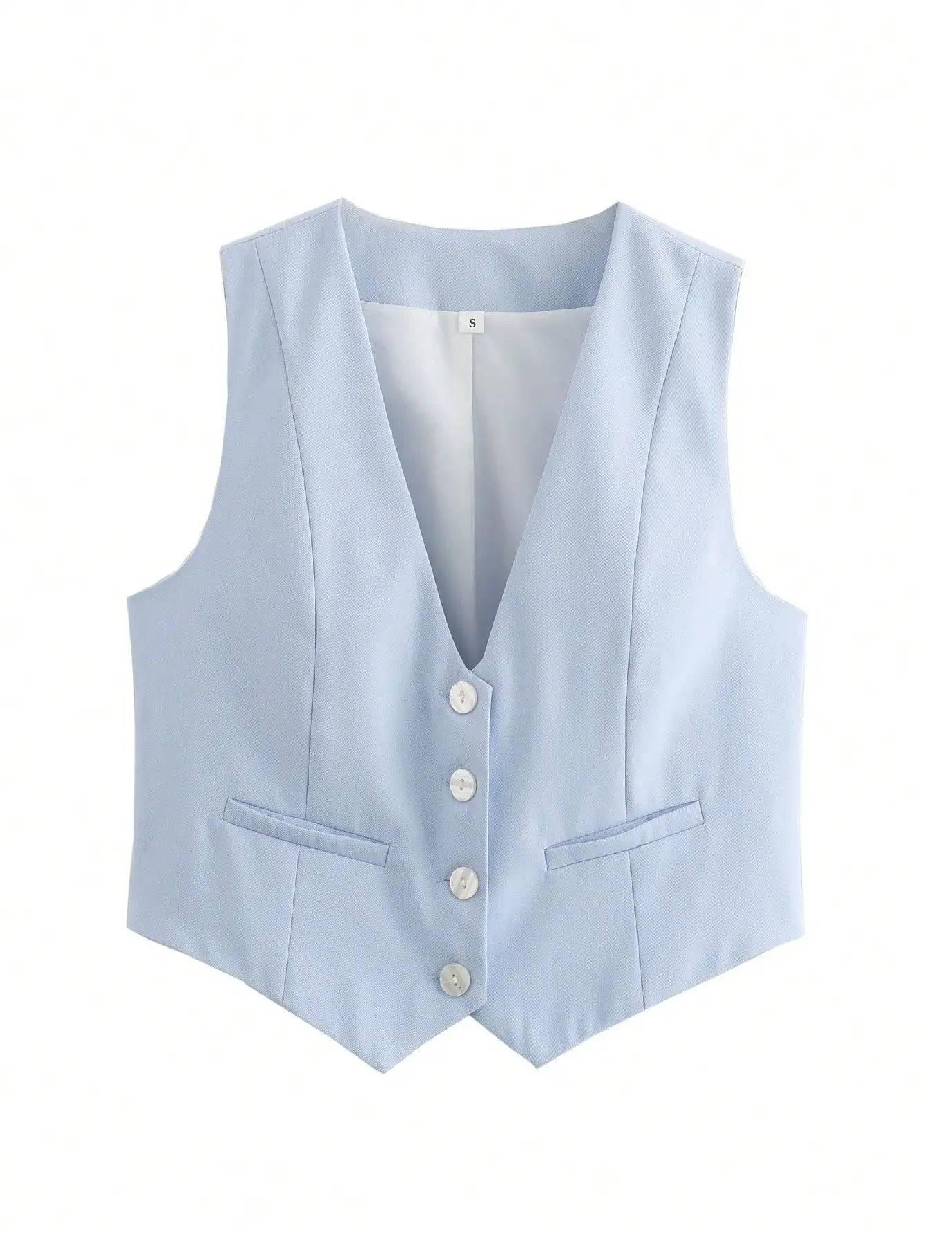 Women's Sleeveless V-Neck Slim Fit Crop Tank Top – Casual Chic Everyday Blouse