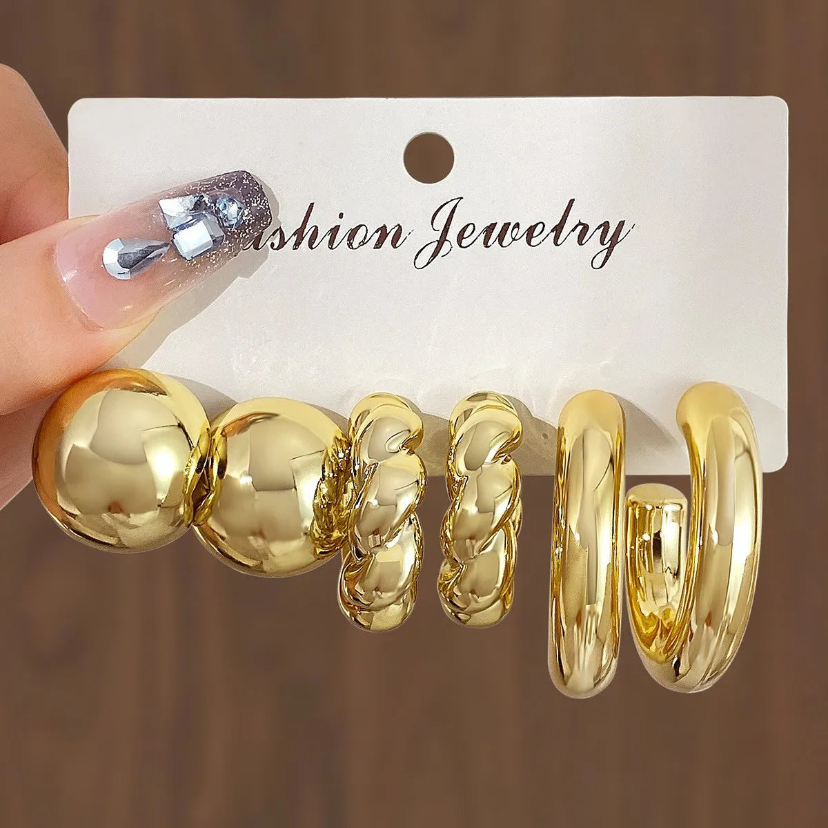 Chunky Hoop Earrings Set