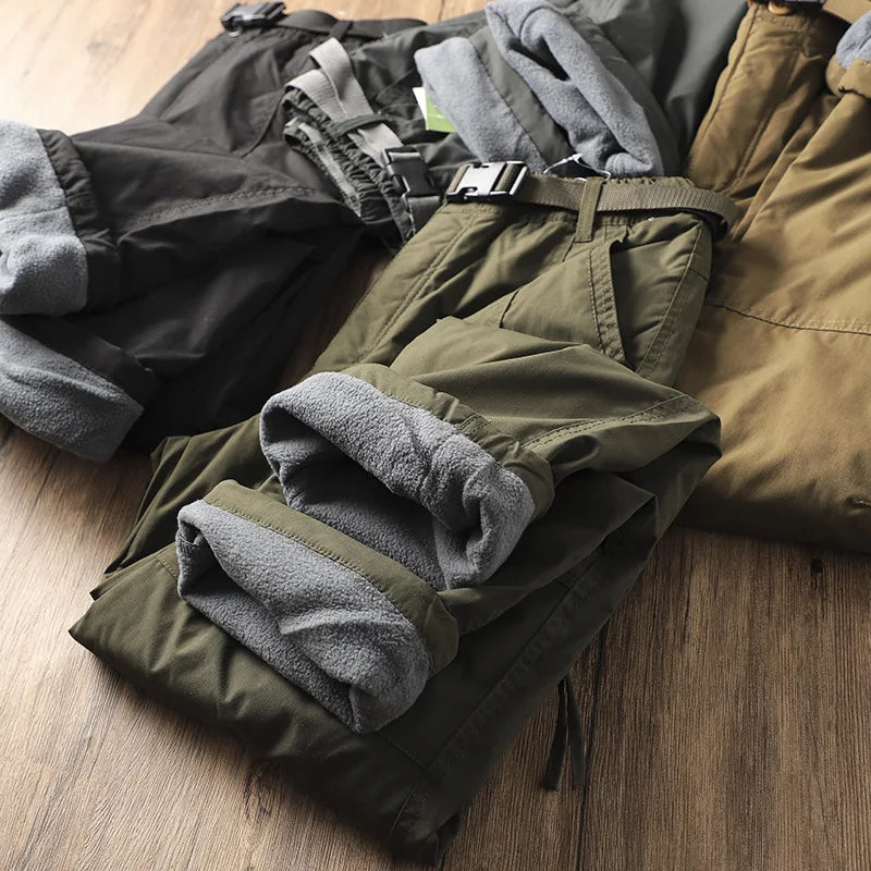Men's Fleece-Lined Windproof Outdoor Pants – Straight Leg