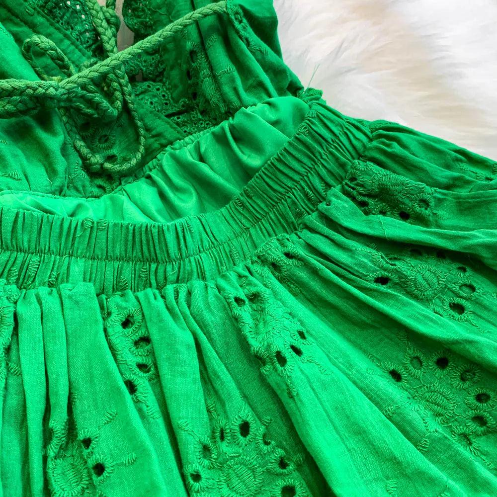 Chic hollow out loose sweet slim Slip Dress Fashion Beach Casual fairycore gothic dress Vacation Summer Women dress