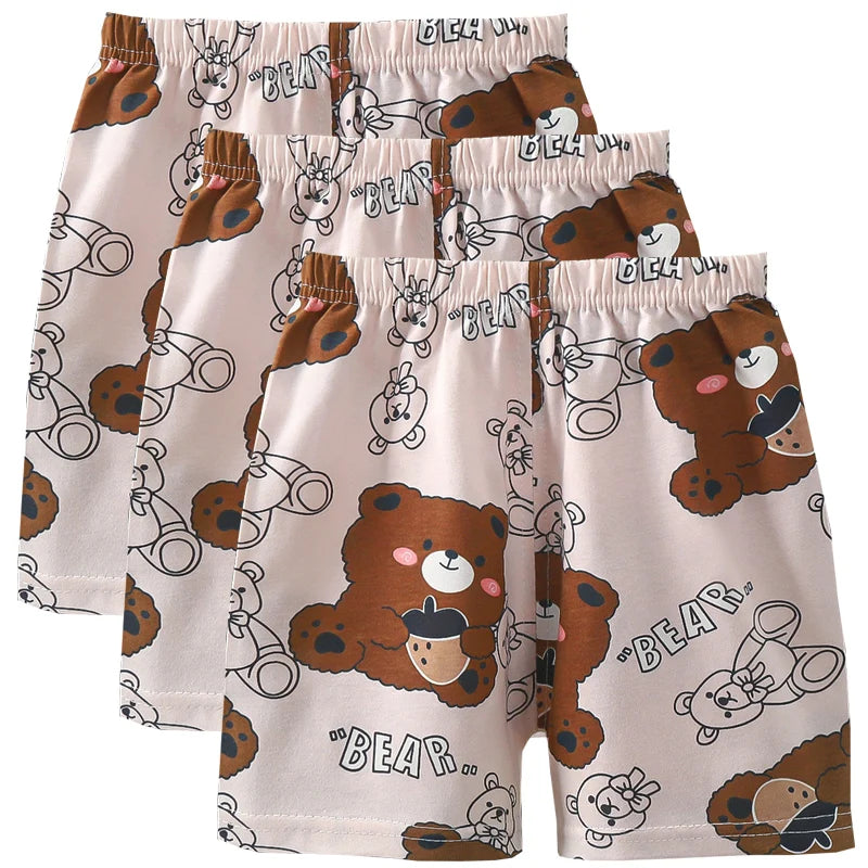 3pcs Pure Cotton Summer Kids Shorts Girl Cartoon Cute Short Baby Casual Pant Children Short Pant Boy Sport Clothing Outwear