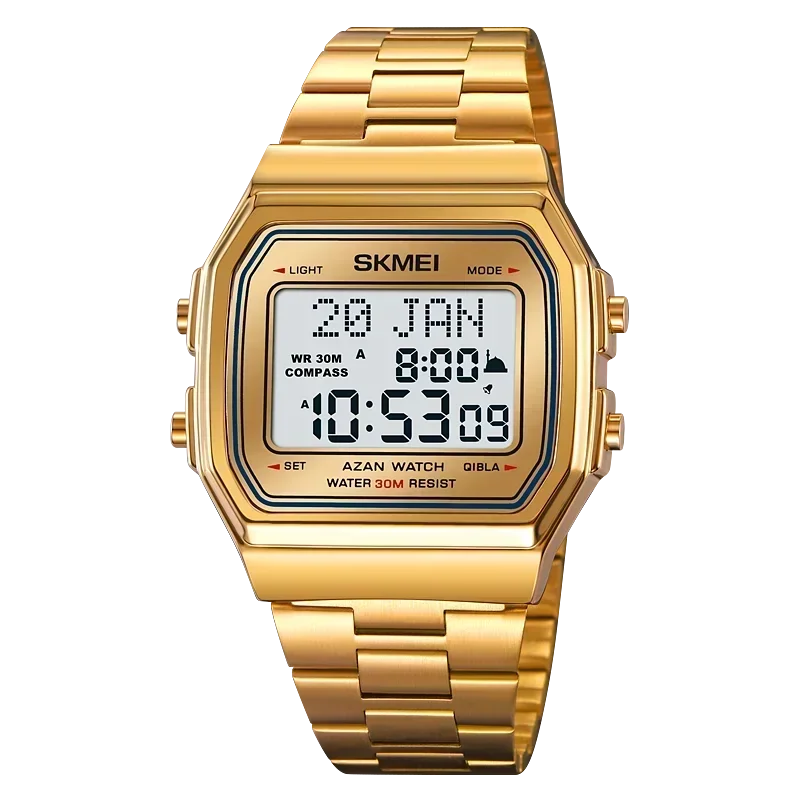 SKMEI 2113 Men's Islamic Prayer Digital Watch | Azan, Qibla, Hijri Calendar
