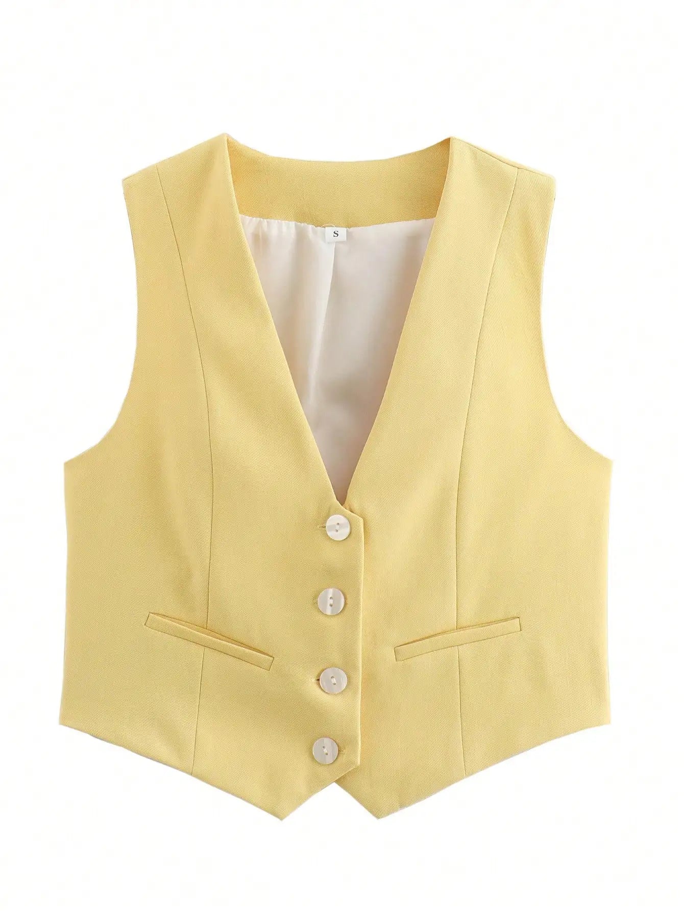 Women's Sleeveless V-Neck Slim Fit Crop Tank Top – Casual Chic Everyday Blouse