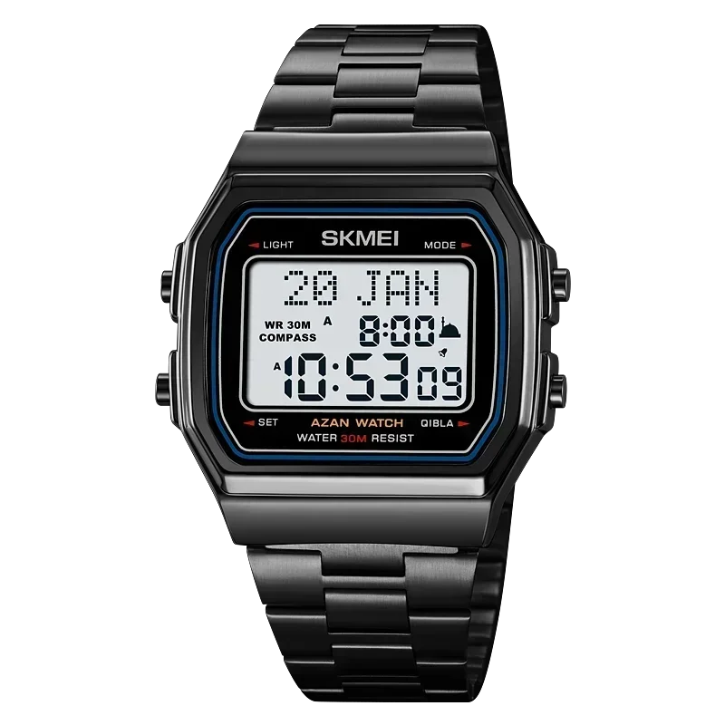 SKMEI 2113 Men's Islamic Prayer Digital Watch | Azan, Qibla, Hijri Calendar