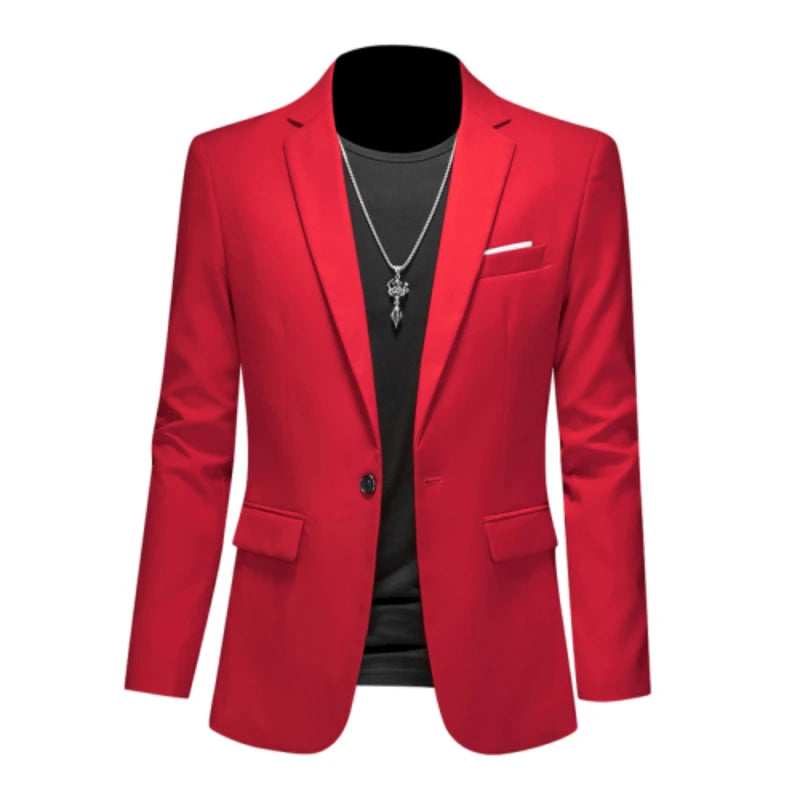 15-color boutique fashion suit 6XL men's slim groom wedding suit jacket business office suit casual solid color suit jacket