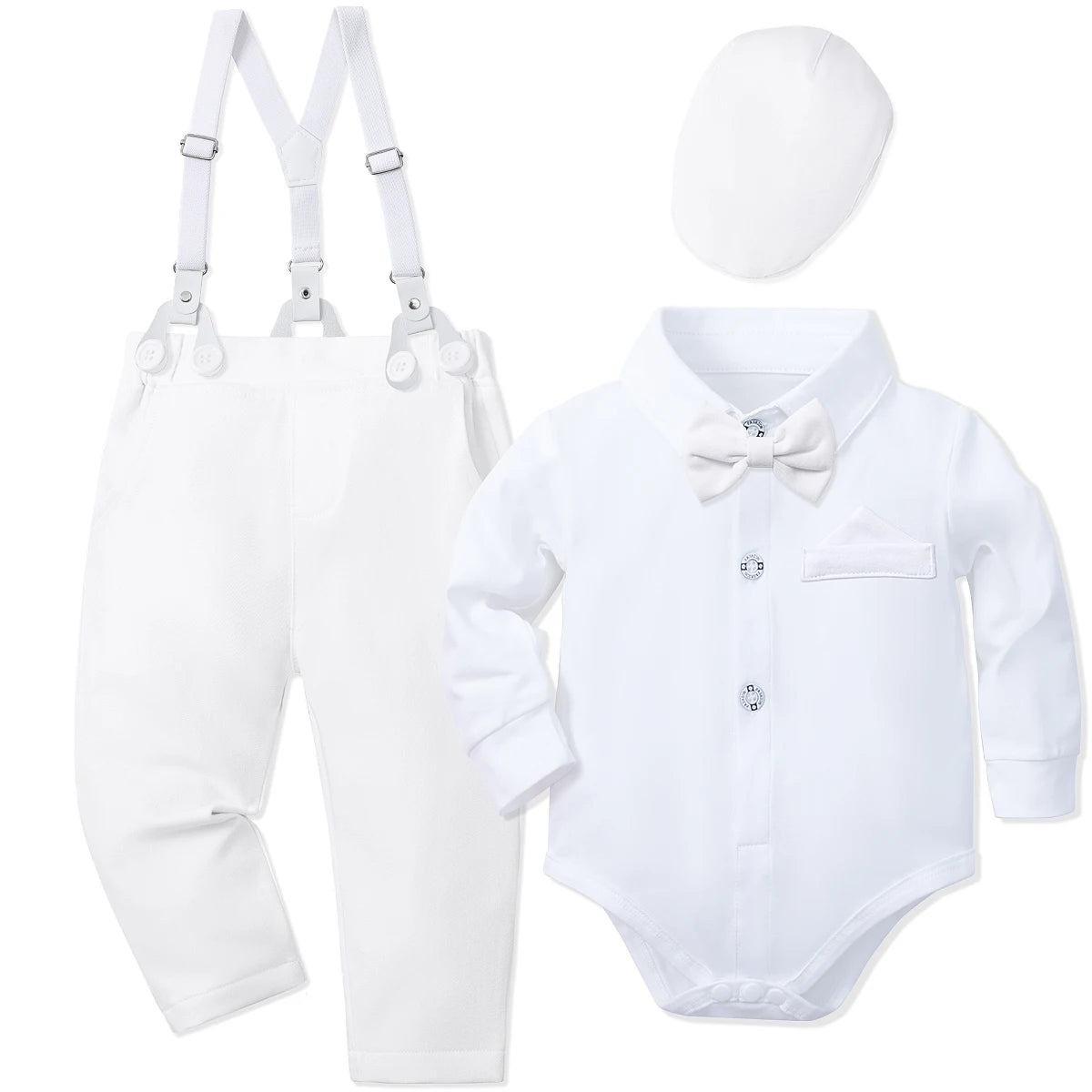 Baby Boy Christening & Baptism White Formal Suit Set – Wedding & Birthday Outfit