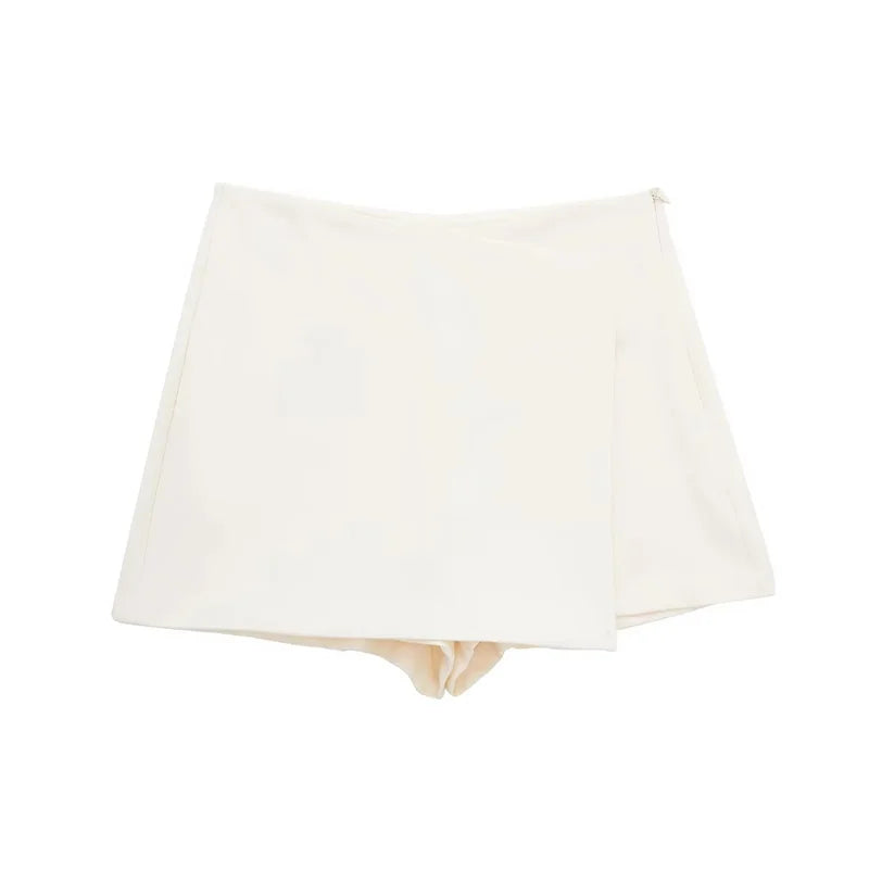 MUJER 2025 Asymmetric Skort for Women Black High Waist Mini Skirt Women Summer Bermuda Shorts Woman Fitness Skirt Shorts Women