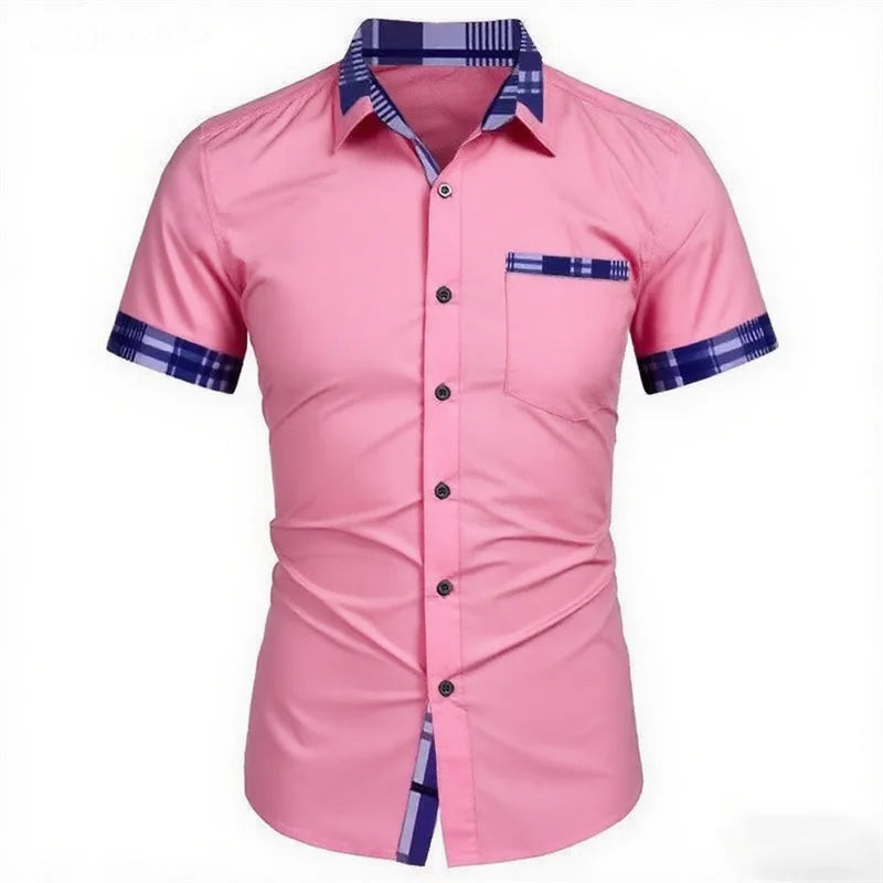 Men's Business Casual Shirt — Oversized Short Sleeve