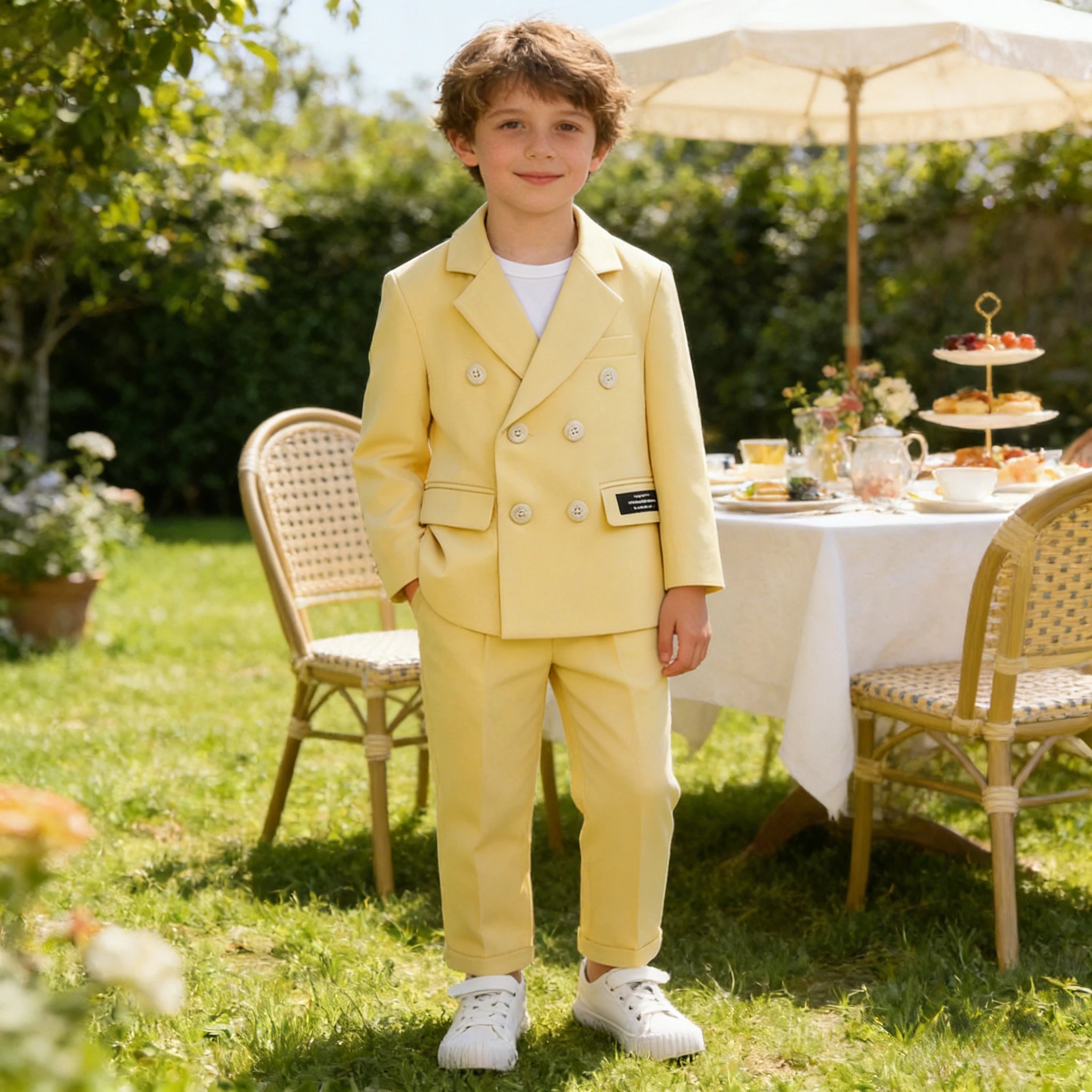 Suit for Boys Fall Casual Children School Uniform Outfits Handsome Kids Host Performance Costume 8 10 Y Boy Birthday Blazers Set