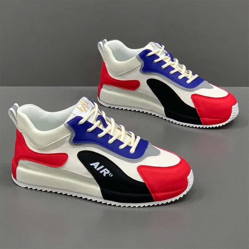 Chunky Sneakers Men Cover Bottom Board Shoes Fashion Casual Microfiber Leather Upper Increased Internal Platform Running Shoes