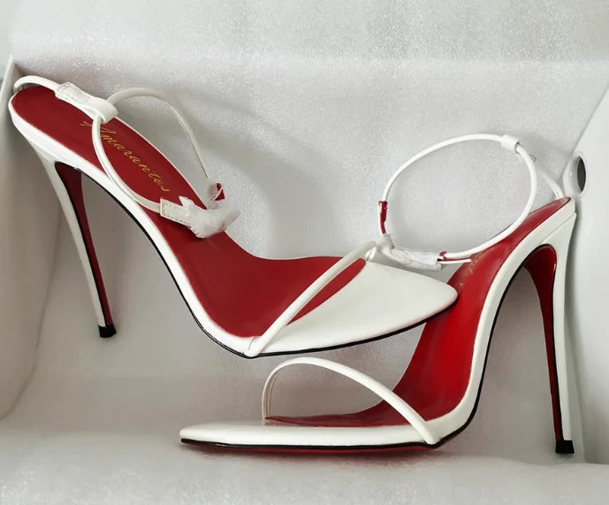 Women's Pointed Toe Buckle Strap High Heel Sandals | 8–12cm Stiletto | Sizes 34–46