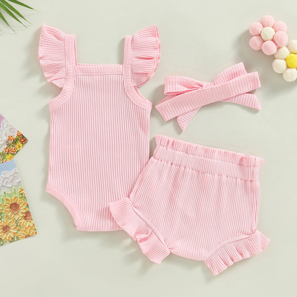 Baby Girl 2-Piece Set — Square Neck Top & Shorts