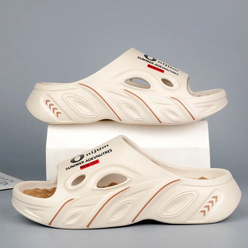 Men Summer Slippers High Quality EVA Sandals Soft Non Slip Platform Soft Slides Outdoor Beach Shoes Unisex Design Slippers