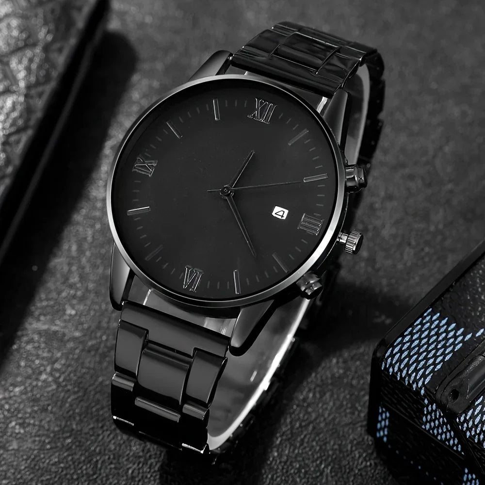 Men's Quartz Watch & Jewelry Set