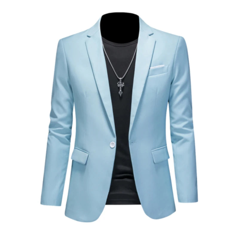15-color boutique fashion suit 6XL men's slim groom wedding suit jacket business office suit casual solid color suit jacket