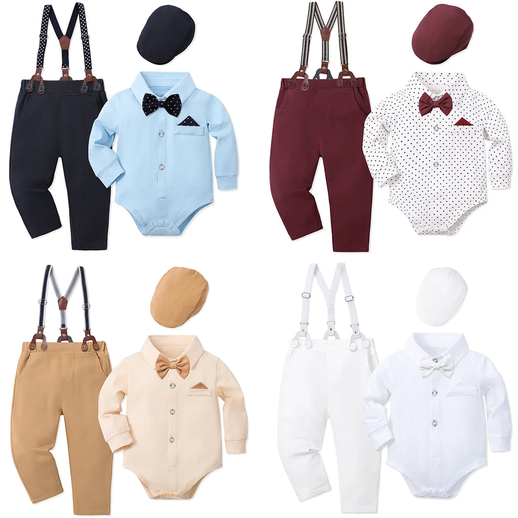 Baby Boy Christening & Baptism White Formal Suit Set – Wedding & Birthday Outfit