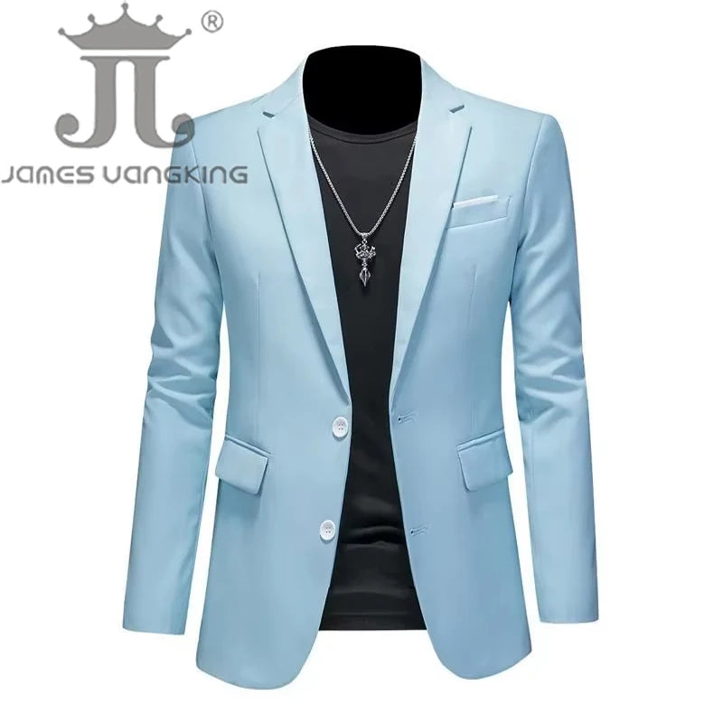 Boutique Fashion Solid Color High-end Brand Casual Business Men's Blazer Groom Wedding Gown Blazers for Men Suit Tops Jacke Coat