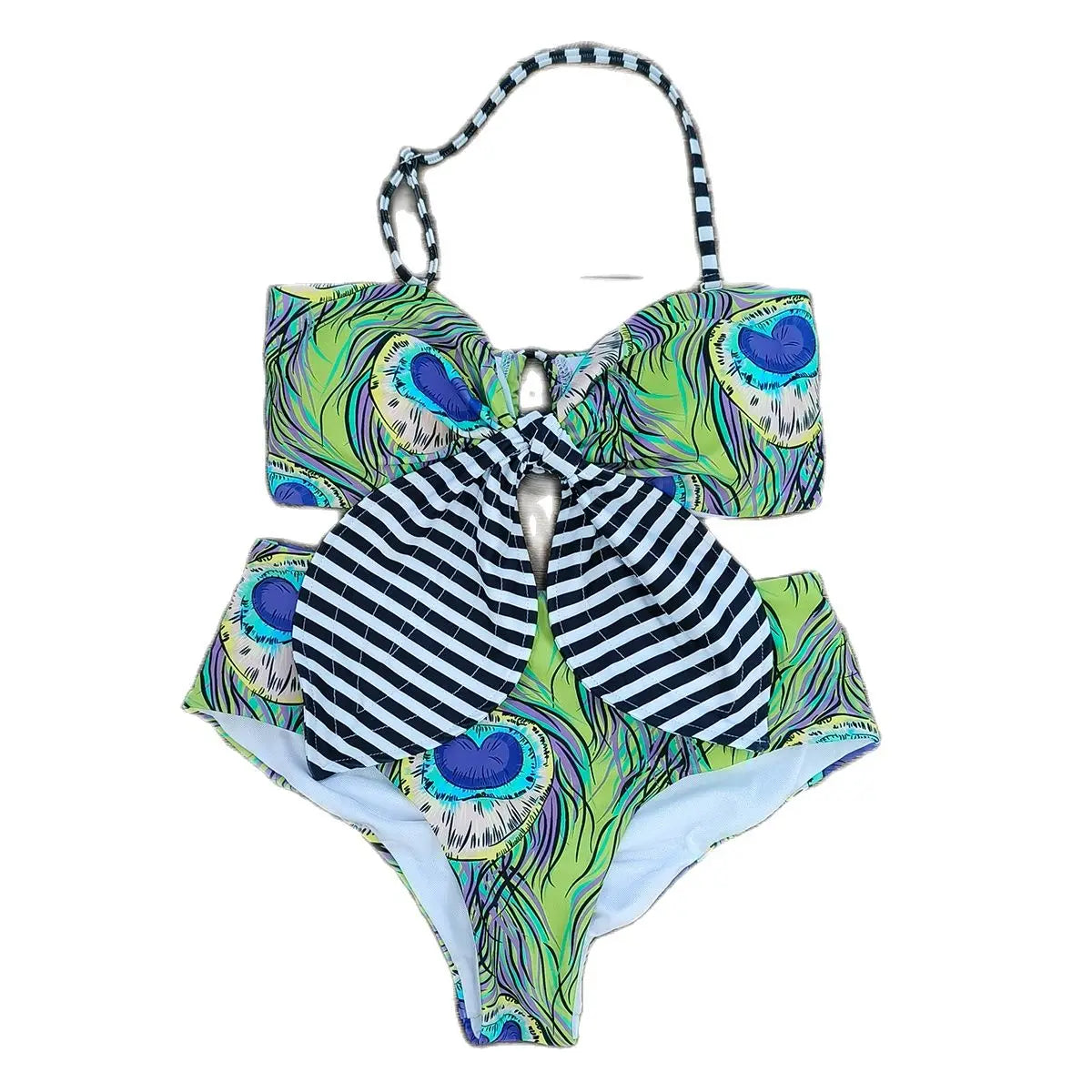 2025 New Sexy High Waist Bikini Sets Ruffle Swimwear Women Swimsuit Print Floral Dots V-neck Beach Wear Bathing Suits Biquini