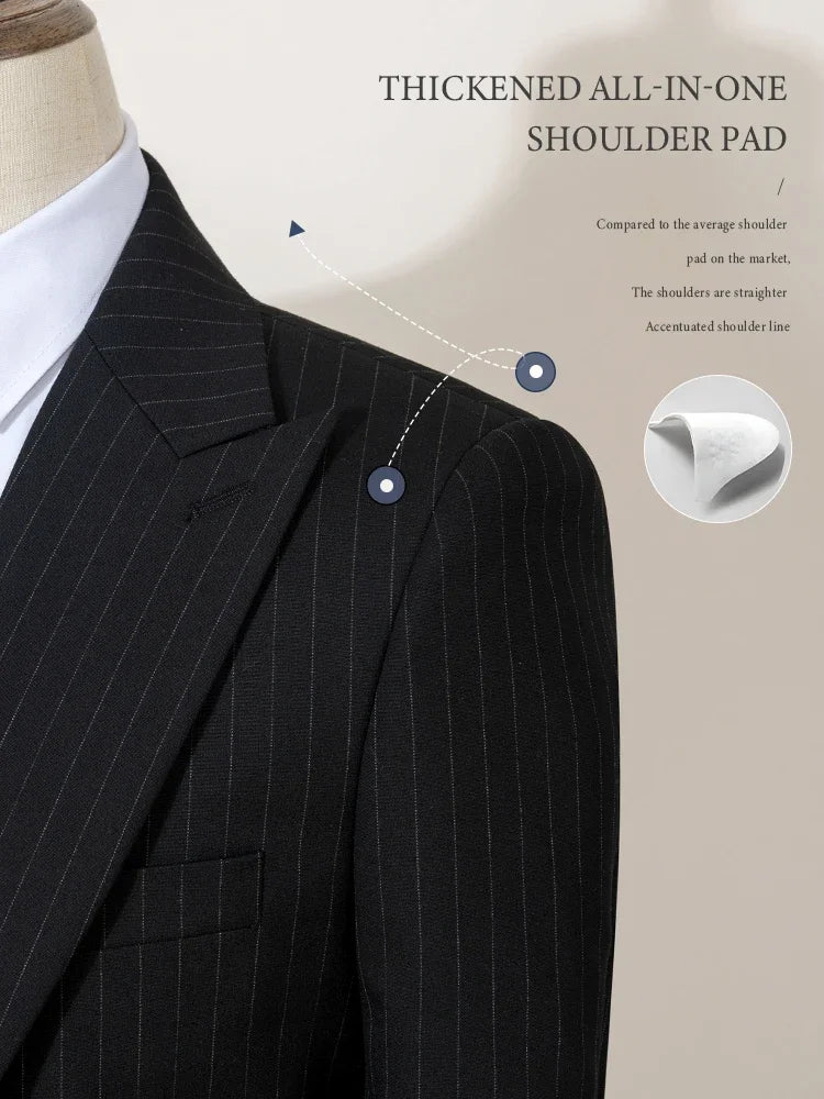 ST Cassy high-quality striped suits for men slim fit luxurious and elegant men's business suit 3-piece set party full men's suit