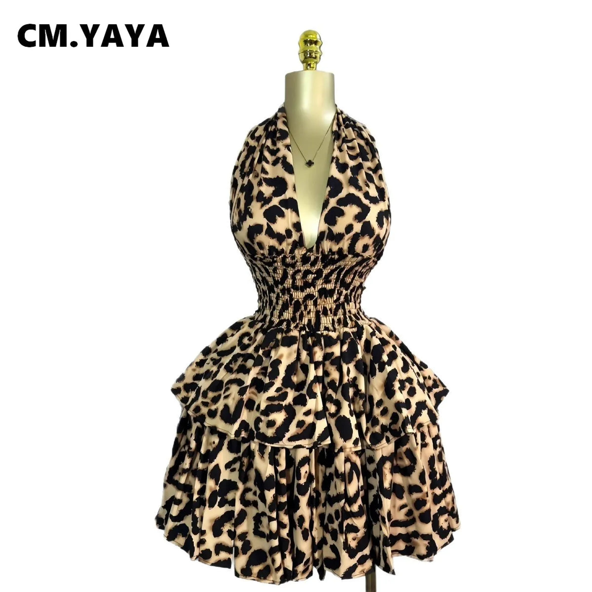 Leopard Ruffle Mini Dress